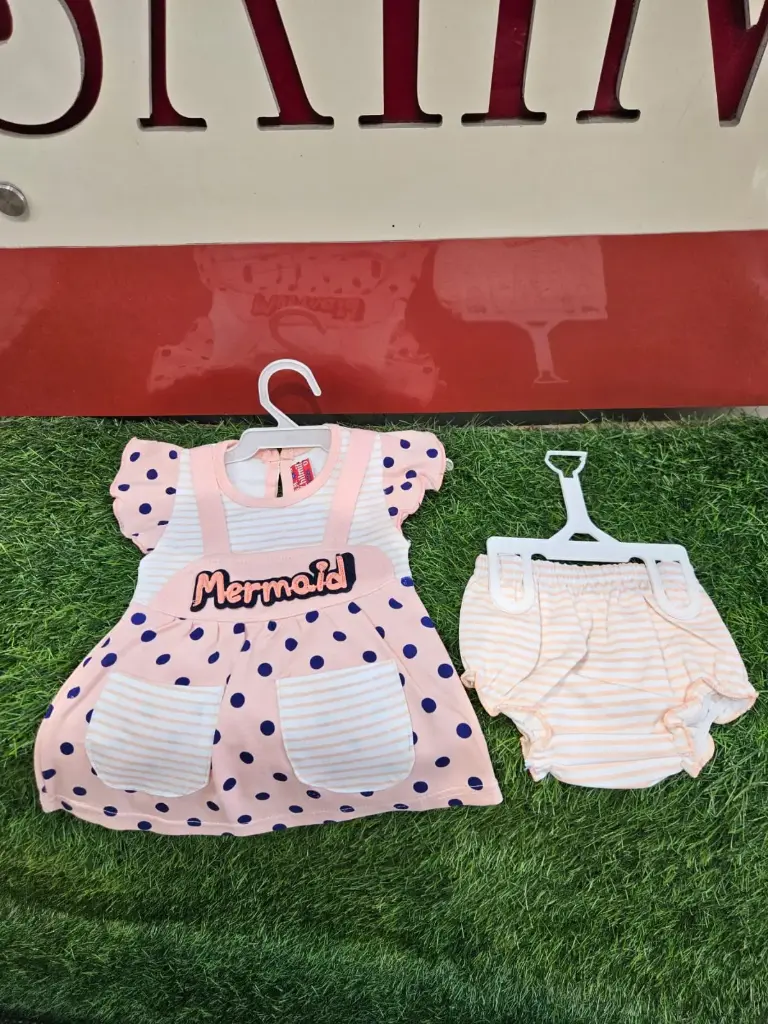 Frock with Bloomer 0 - 3months (Cotton Hosiery) (peach)