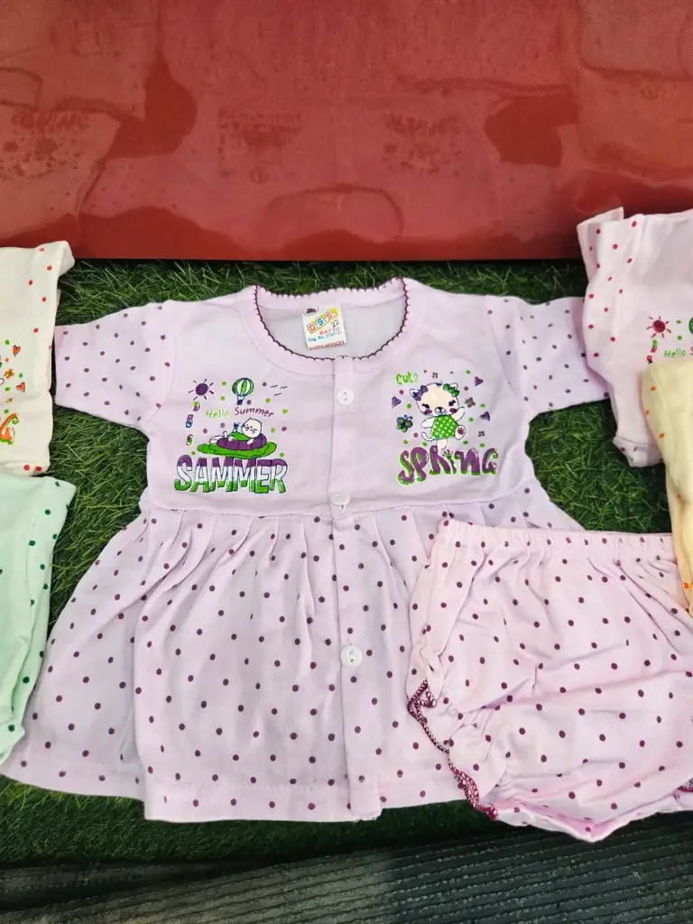 Front Button Frock-Bloomer (pink, 0-3months)