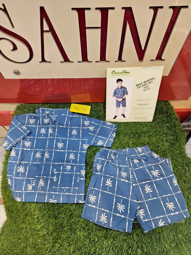 Shirt Nicker Co-ord Set  (Blue, 2-3year)