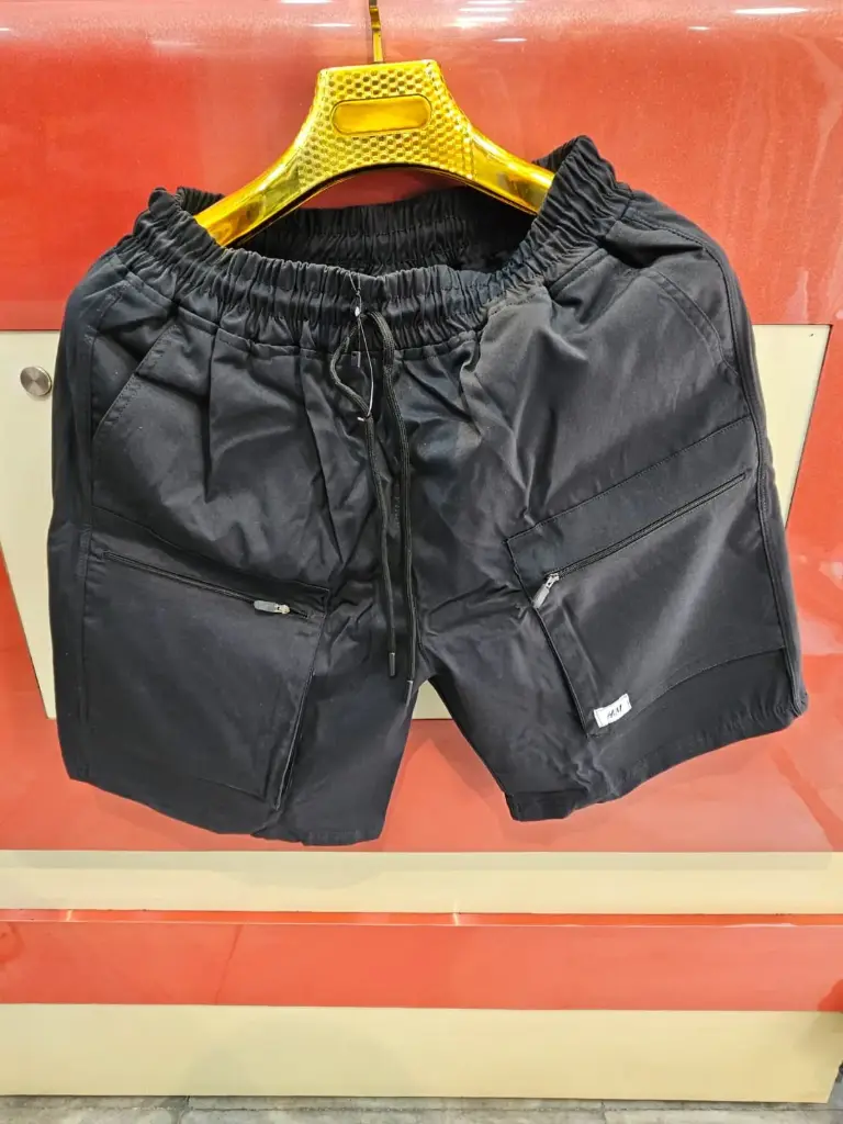 5 pocket Cargo Shorts Mens (black, M)