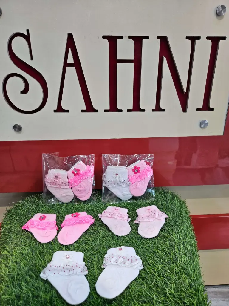 Girl kid cotton summer socks (0 to6months) (white)